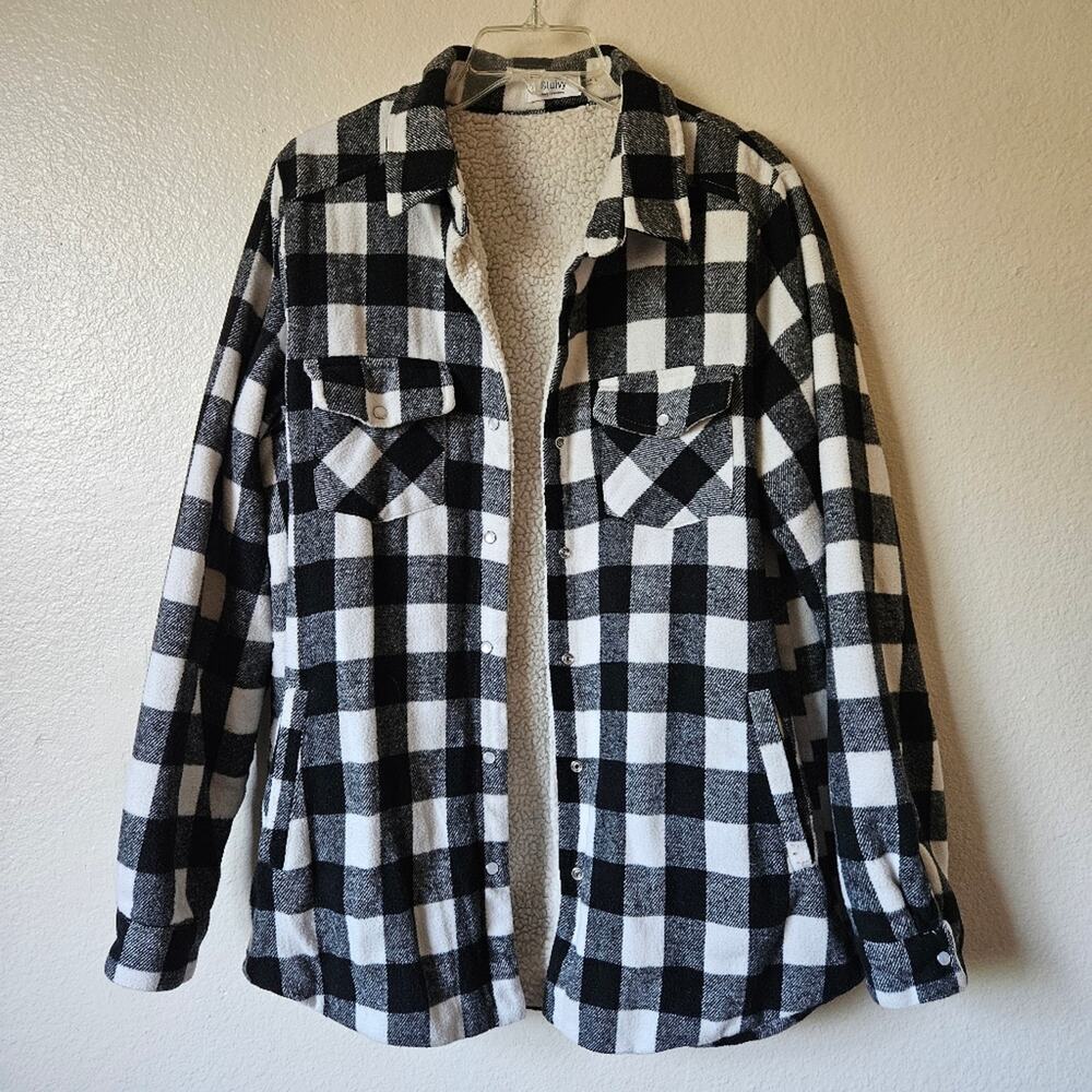 Women's Black and White Checkered Jacket